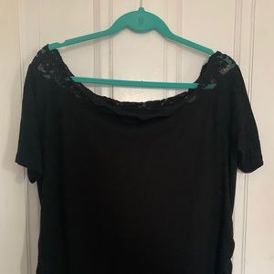 Lace Neckline Shirt